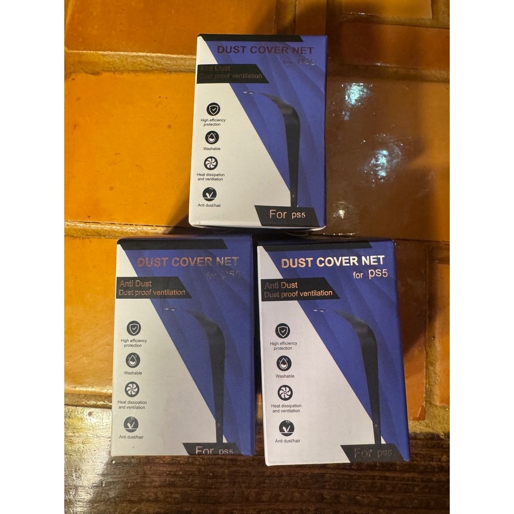 Lot of 3 PS5 Dust Cover Net Kits PVC Anti-Dust Plug Ventilation Protection New - Picture 2 of 8